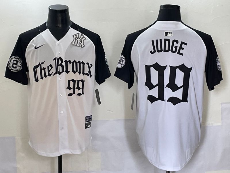 Men 2025 New York Yankees 99 Judge White black Five generations Joint Name Nike MLB Jersey style 55